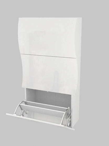 Scarpiera Moderna a Ribalta ONDA Bianco Lucido con 3 Ante Scarpiere Italy Web forniture   