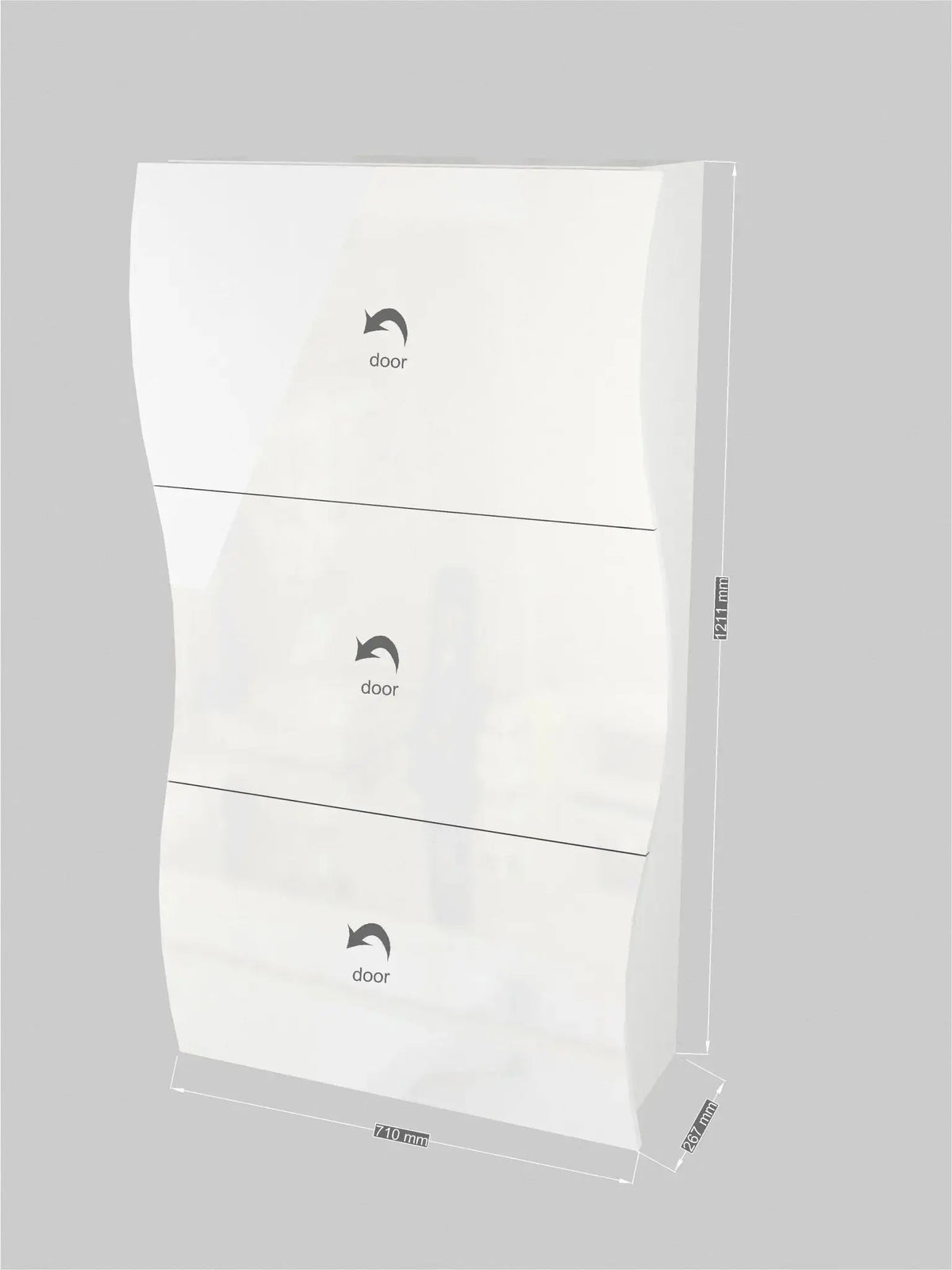 Scarpiera Moderna a Ribalta ONDA Bianco Lucido con 3 Ante Scarpiere Italy Web forniture   