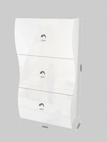 Scarpiera Moderna a Ribalta ONDA Bianco Lucido con 3 Ante Scarpiere Italy Web forniture   