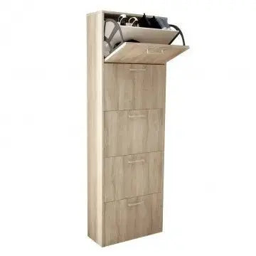 Scarpiera Molly 5 Ante a Ribalta Olmo Chiaro: Legno, cm 59x25x172 Scarpiere e organizer per scarpe Hobby Shop Solution   