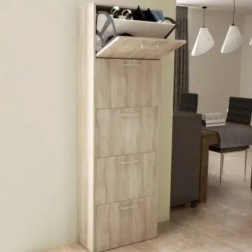 Scarpiera Molly 5 Ante a Ribalta Olmo Chiaro: Legno, cm 59x25x172 Scarpiere e organizer per scarpe Hobby Shop Solution   