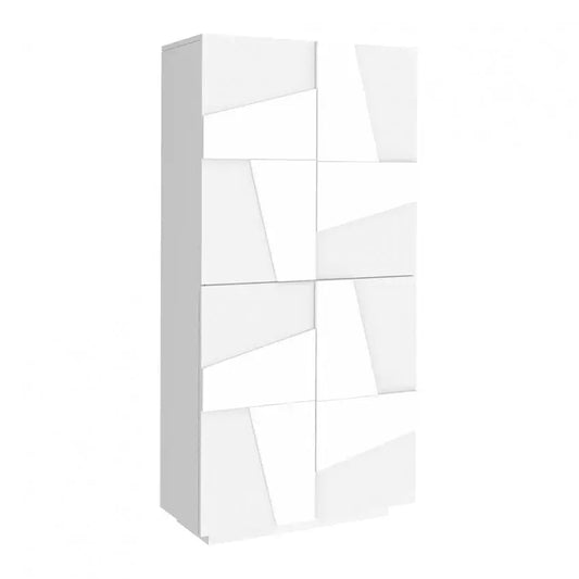 Scarpiera Moderna PING con 4 Ante Battenti in Bianco Lucido Scarpiere Italy Web forniture   