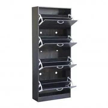Scarpiera Wendy Grigio Scuro: Legno, cm 60x24x150 Scarpiere e organizer per scarpe Hobby Shop Solution   