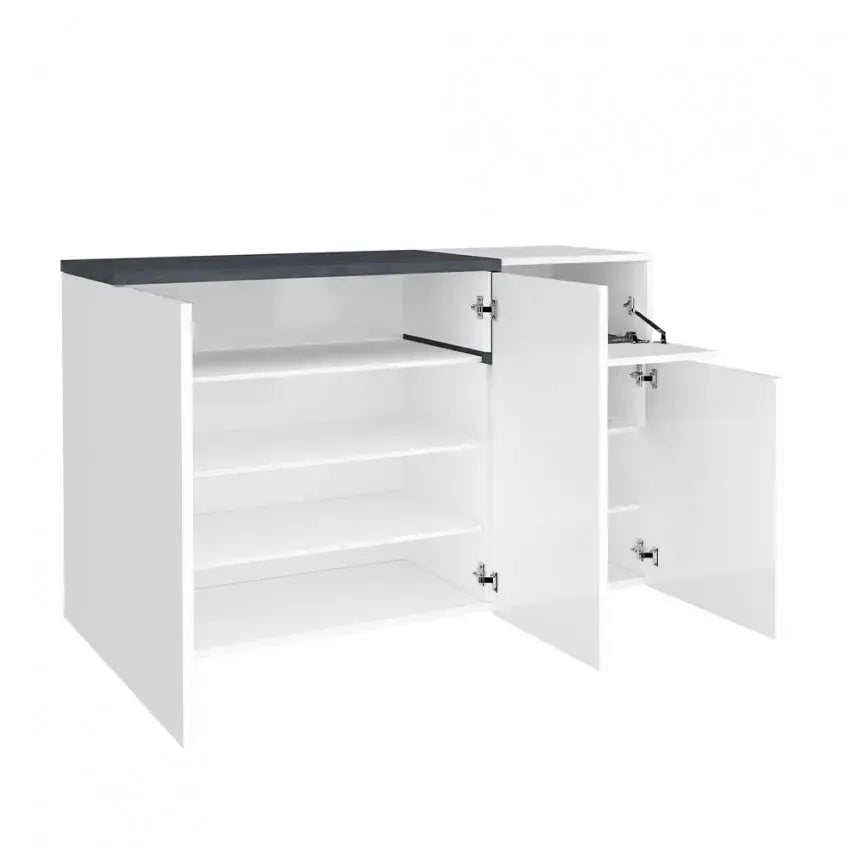 Scarpiera ZET Moderna: 3 Ante Battenti e 1 Piccola Anta Ribalta in Bianco Ardesia Scarpiere Italy Web forniture   