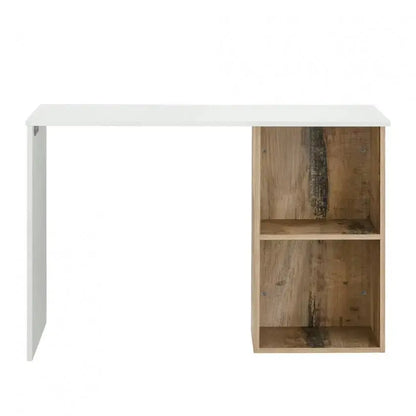 Scrivania moderna in bianco lucido con design CONTI acero pereira Scrivanie Italy Web forniture   