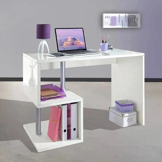 Scrivania Moderna ESSE 100 Bianca Lucida Scrivanie Italy Web forniture   