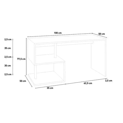 Tavolo Esse 2 Rovere 100 x 50 x 77,5 cm Scrivanie Italy Web forniture   