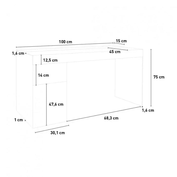 Scrivania SLIDING 100  design moderno larice bianco acero pereira  Hobby Shop Solution   