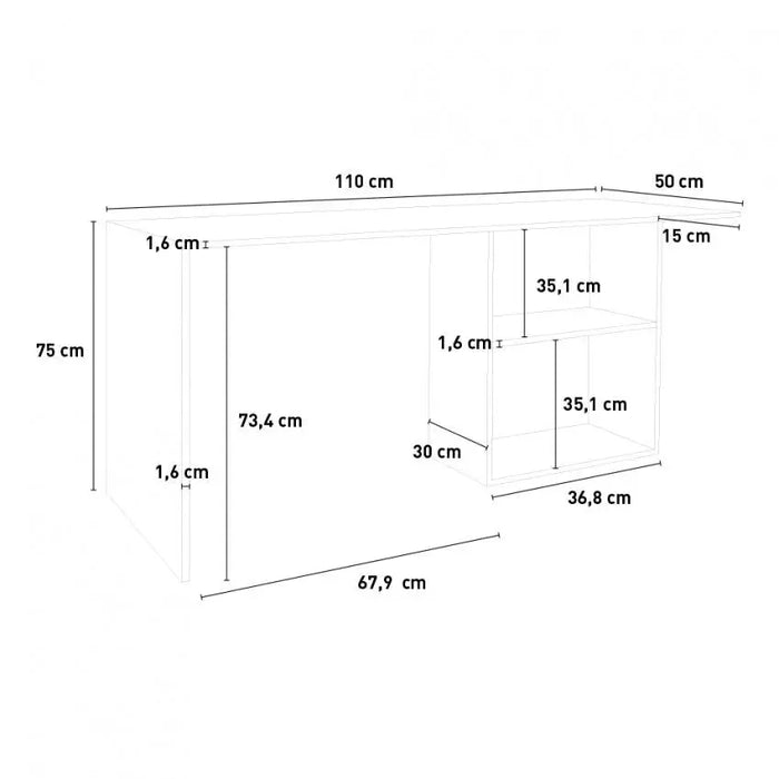 Scrivania SLIDING 100  design moderno larice bianco acero pereira  Hobby Shop Solution   