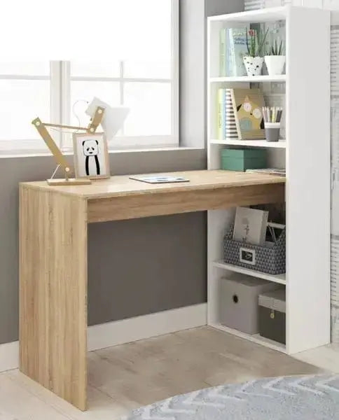 Scrivania con libreria duplo bianco rovere Scrivanie FORES   
