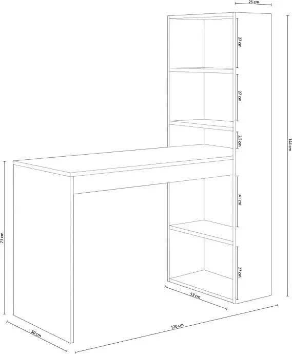 Scrivania con libreria duplo bianco rovere Scrivanie FORES   