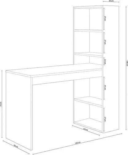Scrivania con libreria duplo bianco rovere Scrivanie FORES   