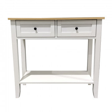 Mobile in legno e acciaio bianco, dimensioni 80x30x74 cm