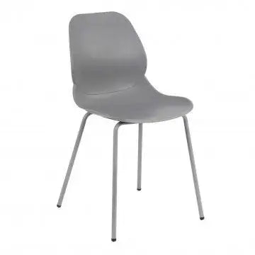 Sedia Stoccarda Grigia - cm 46x54x84h - Polipropilene e Gambe in Metallo Sedie Hobby Shop Solution   