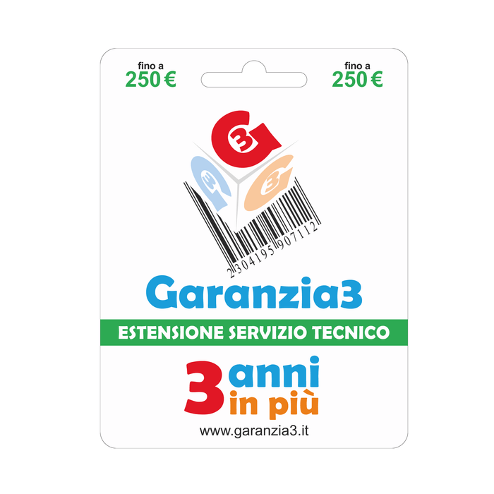 Garanzia3 Estensione del servizio tecnico fino a 250,00 Euro