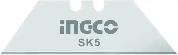 Lama a trapezio Ingco SK5 da 19x61mm per cutter, parte del set 10 lame a trapezio 19x61mm Ingco, ideale per tagli precisi e resistenti.
