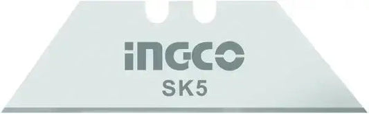 Lama a trapezio Ingco SK5 da 19x61mm per cutter, parte del set 10 lame a trapezio 19x61mm Ingco, ideale per tagli precisi e resistenti.