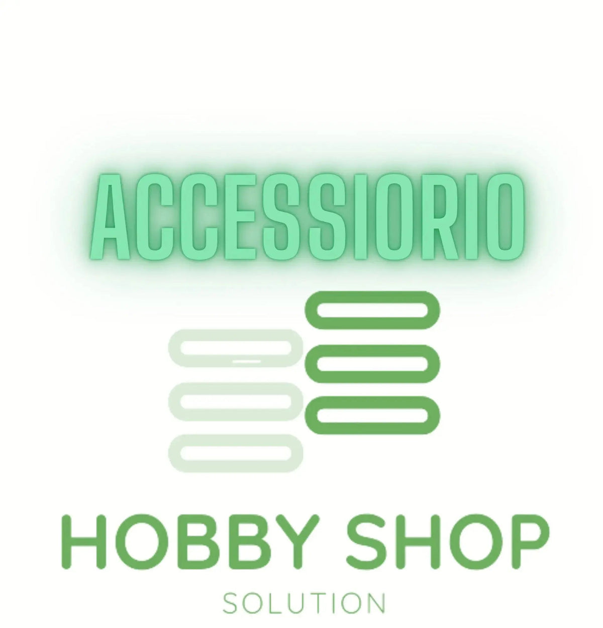 Logo illustrato di Hobby Shop Solution con scritta 'ACCESSORIO' in verde, ideale per categoria utensili ed elettroutensili INGCO.