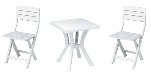 Set da giardino composto di tavolo con 2 sedie bianco Set da giardino DIMAPLAST   