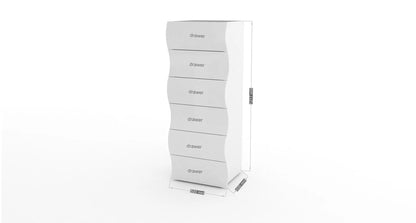 Settimino Moderno ONDA Bianco Lucido a 6 Cassetti Scarpiere Italy Web Forniture   