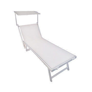 Lettino 3 posizioni alluminio e textilene 155x75 cm, portata 120 kg