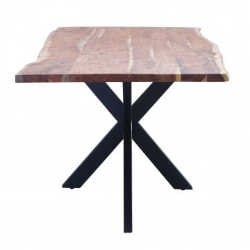 Tavolo in acacia e metallo dimensioni 180x90x77 cm struttura robusta