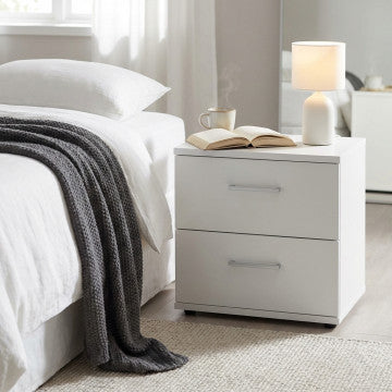Comodino truciolare bilaminato bianco cm 44,5x35x43,5h