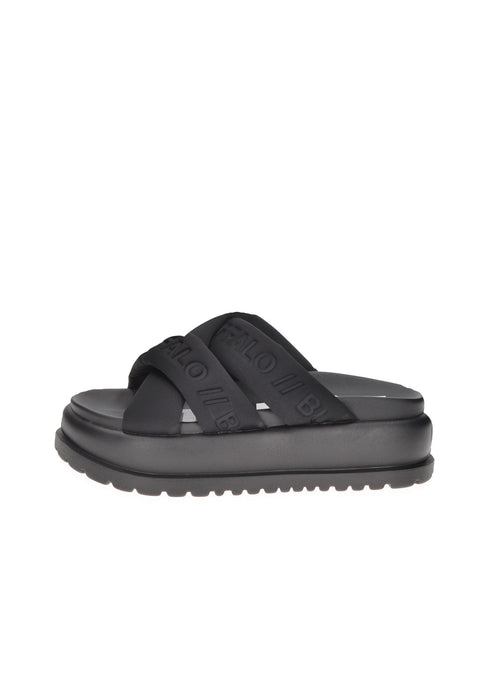 Sandalo Scalzato Palma Cross Buffalo Fasce Frontali Incrociate Sottopiede Imbottito Suola Para Alta 6 Cm