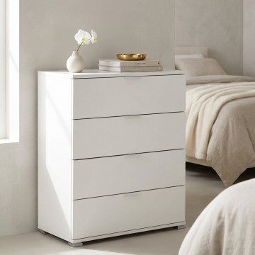Mobiletto bianco 4 cassetti 75x38x85 cm truciolare bilaminato