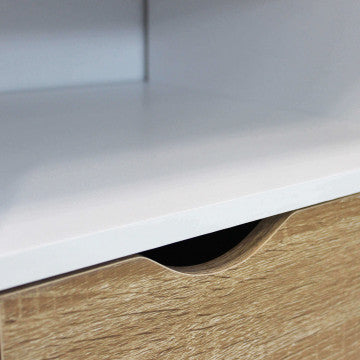 Mobile porta TV 2 cassetti 4 ripiani legno bianco grigio 117x39x58cm