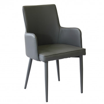 Poltrona in ecopelle grigio scuro, dimensioni 56x54x89 cm, peso 8,3 kg