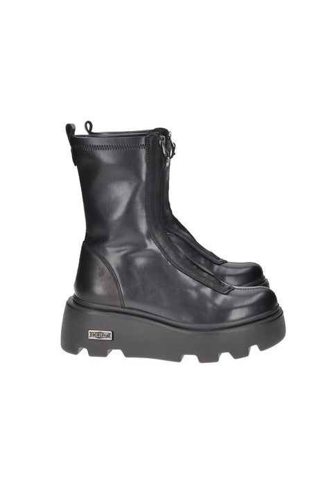 Stivali New Rock 3554 Mid In Ecopelle Elasticizzata Con Cerniera Frontale E Imbottito In Pelle Tacco Alto 5 Cm