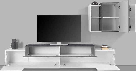 Soggiorno CORO: Porta TV+ Pensile Bianco Lucido - Report Porta tv Web forniture   