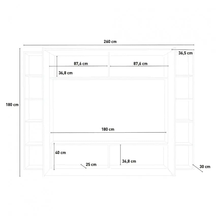 Soggiorno moderno MARUSKA bianco lucido cm 260 Soggiorni Italy Web forniture   