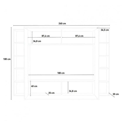 Soggiorno moderno MARUSKA bianco lucido cm 260 Soggiorni Italy Web forniture   