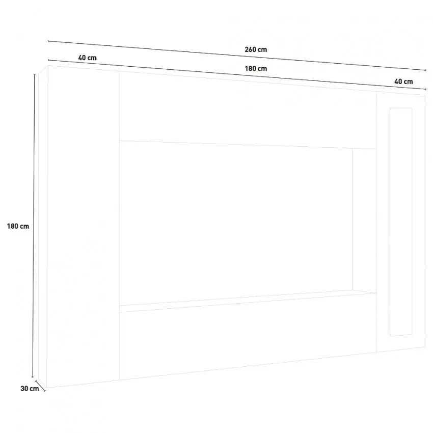 Soggiorno Moderno da 260 cm in Bianco Lucido - MARUSKA Soggiorni Italy Web forniture   