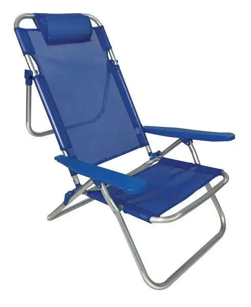 Spiaggina Big Alluminio Tex 5 Posizioni Blu Sdraio da giardino FDM   