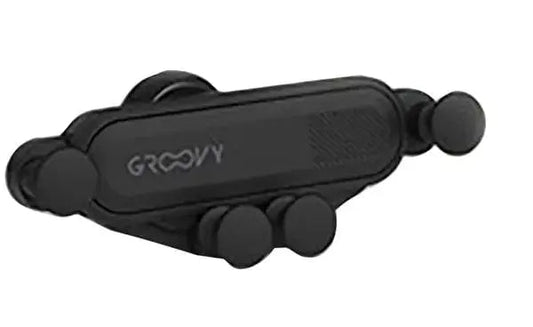 Supporto auto gravity nero con design universale, compatibile con smartphone, ideale per guida sicura. Accessorio auto stabile e resistente.
