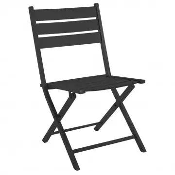 Sedia pieghevole Alabama con struttura in alluminio antracite, design moderno e compatto, ideale per giardino o campeggio.