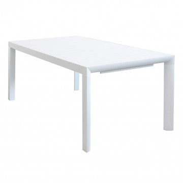 Tavolo allungabile in alluminio bianco 160/240 x 100 cm altezza 74