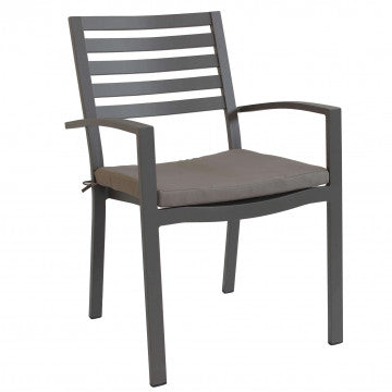 Poltrona in alluminio con cuscino - 46x62x84 cm