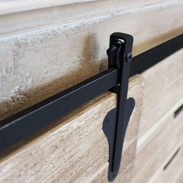 Mobile colonna in metallo e legno, 124x43x81,5 cm, colore marrone