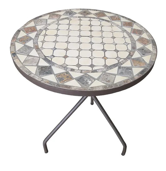 Tavolo in ferro battuto con mosaico – Tondo Ø100 cm