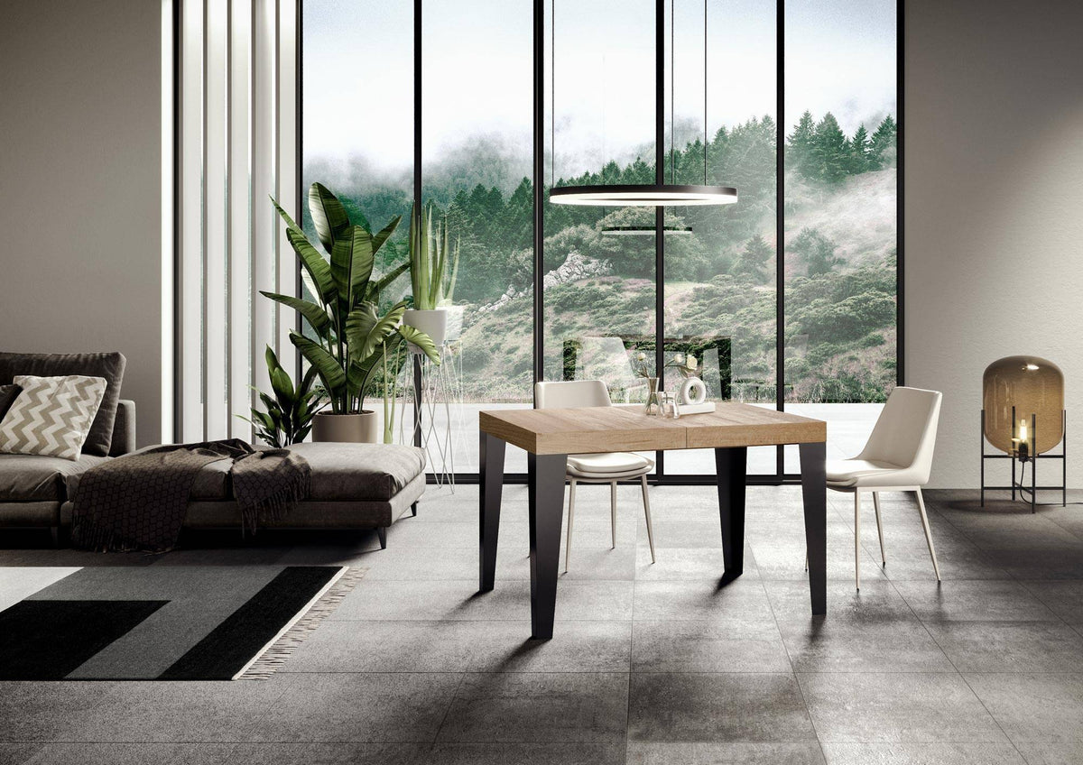 Tavolo Allungabile Flame con Gambe Antracite - Eleganza Italiana, in soggiorno con vista panoramica e arredamento minimal.