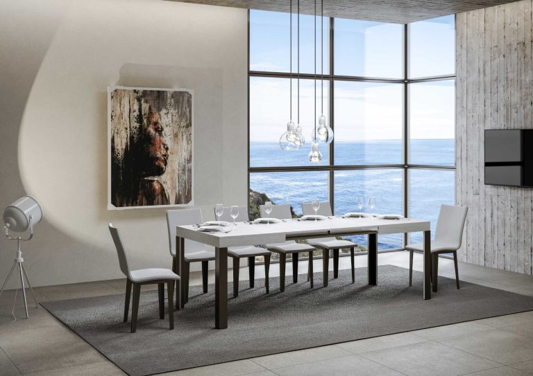 Table extensible Linea P. 90 avec structure en fer anthracite