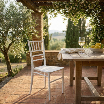Sedia impilabile in polipropilene bianco 40x39x92 cm