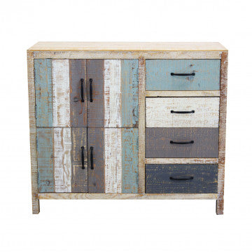 Mobile in legno con 4 cassetti e 4 ante, dimensioni 100x40x86 cm