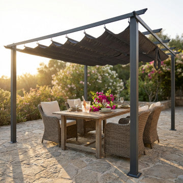 Gazebo 4x4 struttura alluminio tetto poliestere 230 cm altezza
