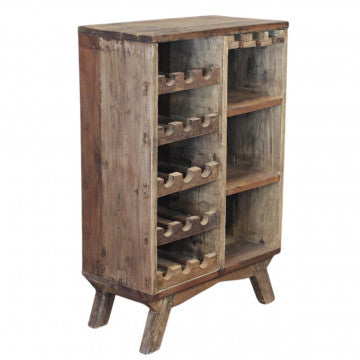 Cantinetta in legno riciclato marrone 60x30x90 cm con struttura robusta