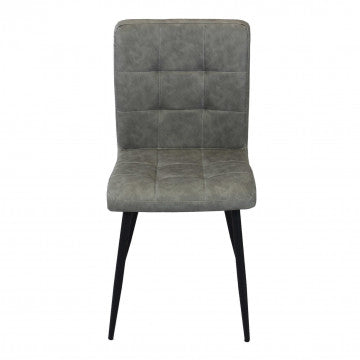 Poltrona struttura metallo seduta schienale ecopelle grigia 47,5x59x81cm